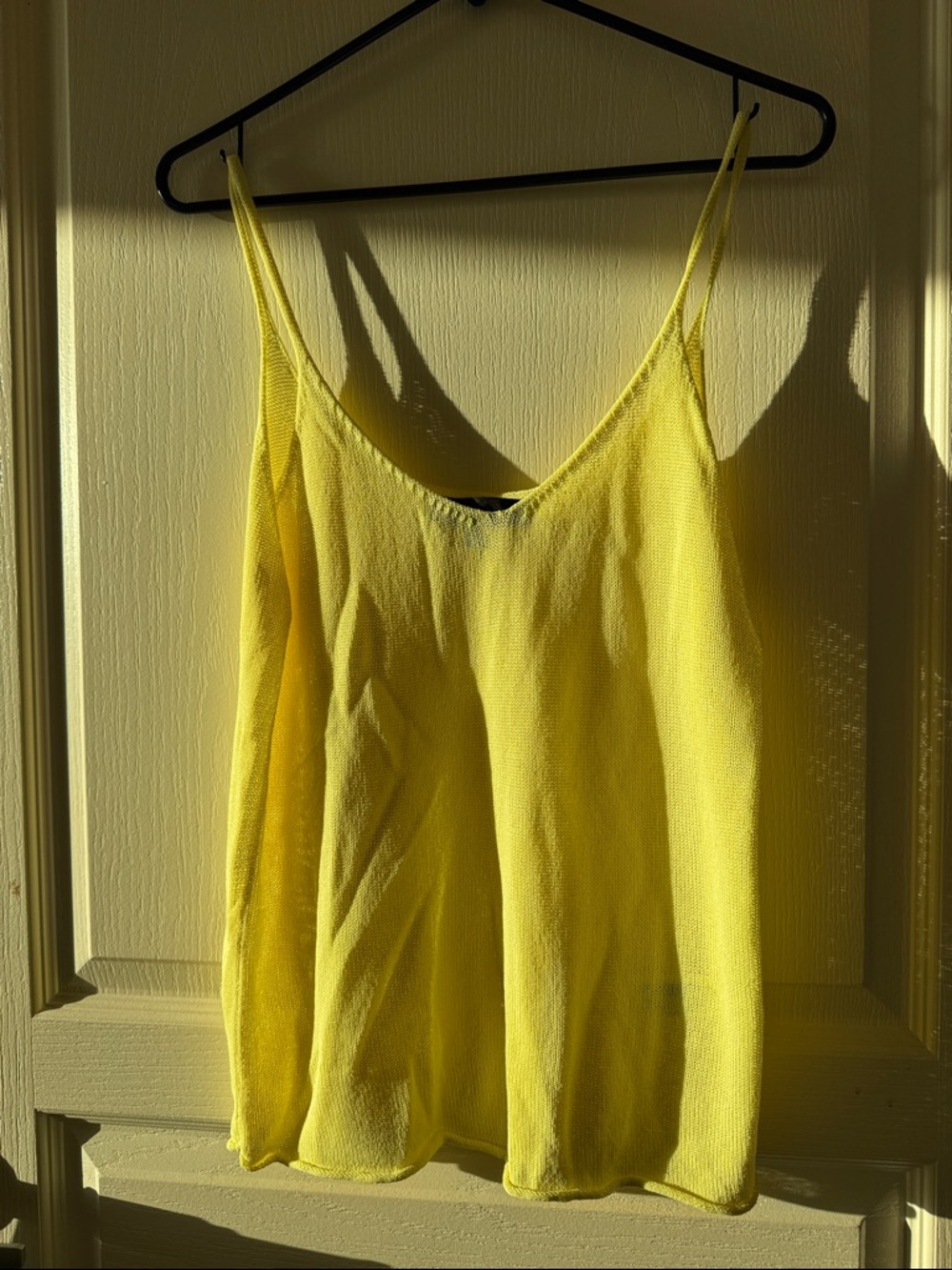 Zara Bright Yellow V-Neck Spaghetti Strap Camisole